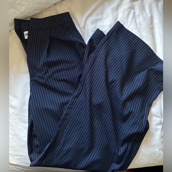 Navy pinstripes trousers and top set - Picture 4 of 7